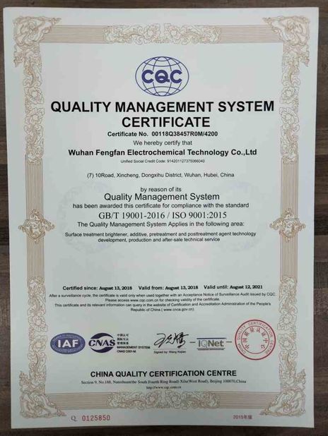 China Wuhan Fengfan International Trade Co.,Ltd. Certificações